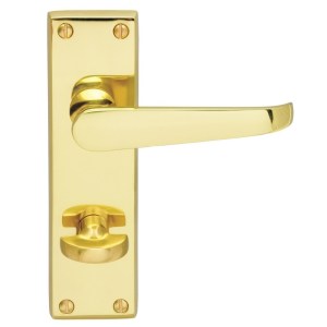 CARLISLE BRASSĀ® Contract Victorian Lever on WC Backplate - Polished Brass - 155mm x 40mm - 57mm c/c