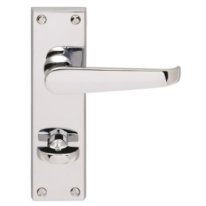 CARLISLE BRASSĀ® Contract Victorian Lever on WC Backplate - Polished Chrome - 155mm x 40mm - 57mm c/c