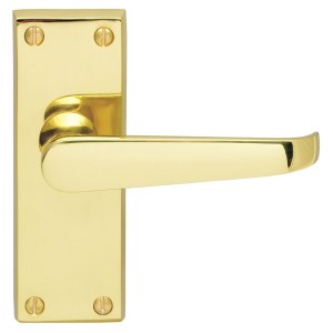CARLISLE BRASSĀ® Victorian Lever on Latch Backplate - Polished Brass - 118mm x 43mm