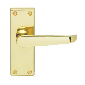 CARLISLE BRASSĀ® Contract Victorian Lever on Latch Backplate - Polished Brass - 120mm x 40mm