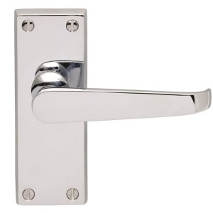 CARLISLE BRASSĀ® Contract Victorian Lever on Latch Backplate - Polished Chrome - 120mm x 40mm
