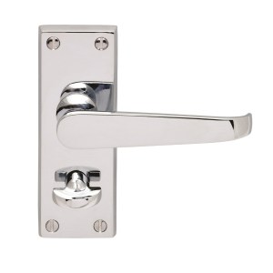 CARLISLE BRASSĀ® Contract Victorian Lever on Privacy Backplate - Polished Chrome - 120mm x 40mm
