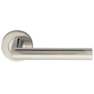 EUROSPECĀ® Mitred Round Bar Lever on Sprung Rose - Polished Stainless Steel
