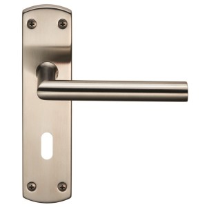 EUROSPECĀ® Steelworx Residential Mitred Lever on Lock Backplate - Satin Stainless Steel - 57mm