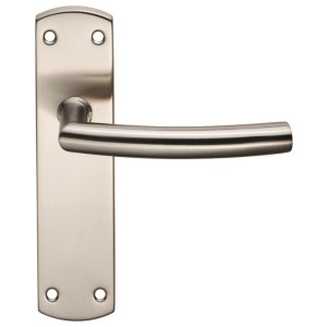 EUROSPECĀ® Steelworx Residential Arched Lever on Latch Backplate - Satin Stainless Steel