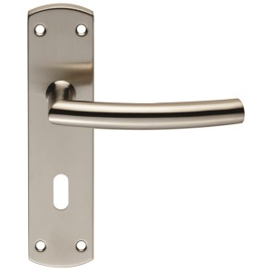 EUROSPECĀ® Steelworx Residential Arched Lever on Lock Backplate - Satin Stainless Steel - 57mm