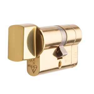 EUROSPEC® Mpx6 Euro Cylinder & Turn 70mm Ktd - Polished Brass