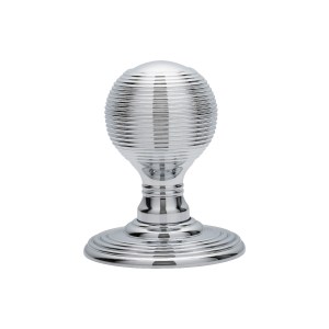 CARLISLE BRASSĀ® Delamain Reeded Knob - Polished Chrome - 51mm