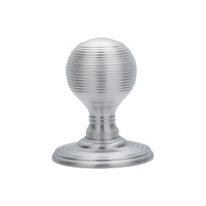 CARLISLE BRASSĀ® Delamain Reeded Knob - Satin Chrome - 51mm