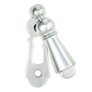 CARLISLE BRASSĀ® Delamain Large Covered Escutcheon - Polished Chrome - 73mm x 24mm