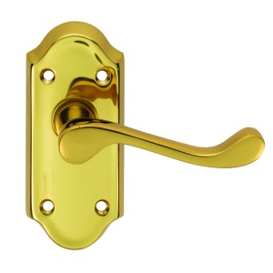 CARLISLE BRASSĀ® Ashtead Lever on Short Latch Backplate - Polished Brass - 112mm x 48mm