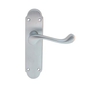 CARLISLE BRASSĀ® Oakley Lever on Latch Backplate - Satin Chrome - 170mm x 42mm
