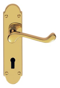 CARLISLE BRASSĀ® Oakley Lever on Lock Backplate - Polished Brass - 170mm x 42mm