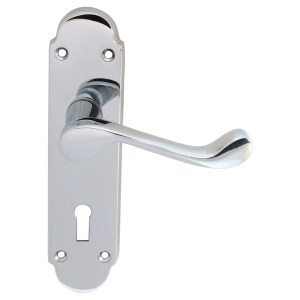 CARLISLE BRASSĀ® Oakley Lever on Lock Backplate - Polished Chrome - 170mm x 42mm