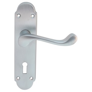 CARLISLE BRASSĀ® Oakley Lever on Lock Backplate - Satin Chrome - 170mm x 42mm
