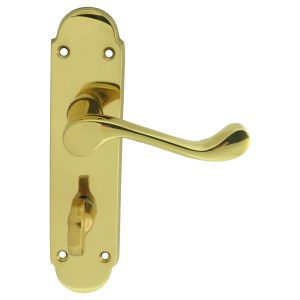 CARLISLE BRASSĀ® Oakley Lever on WC Backplate - Polished Brass - 170mm x 42mm