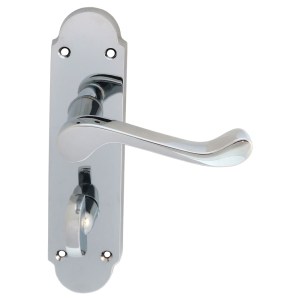 CARLISLE BRASSĀ® Oakley Lever on WC Backplate - Polished Chrome - 170mm x 42mm