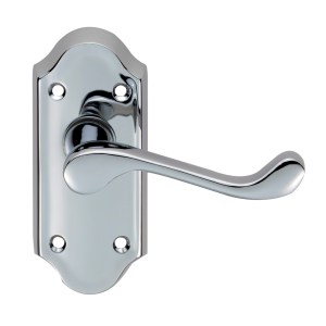 CARLISLE BRASSĀ® Ashtead Lever on Short Latch Backplate - Polished Chrome - 112 x 48mm