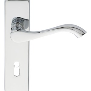 CARLISLE BRASSĀ® Andros Lever on Lock Backplate - Polished Chrome - 180mm x 40mm - 57mm c/c