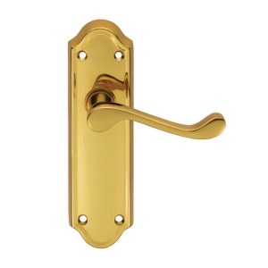 CARLISLE BRASSĀ® Ashtead Lever on Latch Backplate - Polished Brass - 168mm x 48mm
