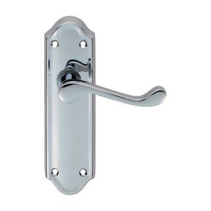 CARLISLE BRASSĀ® Ashtead Lever on Latch Backplate - Polished Chrome - 168mm x 48mm
