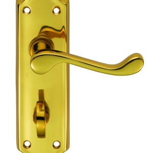 CARLISLE BRASSĀ® Ashtead Lever on WC Backplate - Polished Brass - 168mm x 48mm - 57mm c/c