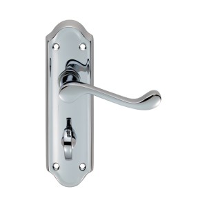 CARLISLE BRASSĀ® Ashtead Lever on WC Backplate - Polished Chrome - 168mm x 48mm - 57mm c/c