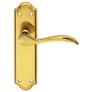 CARLISLE BRASSĀ® Madrid Lever on Latch Backplate - Polished Brass - 180mm x 45mm
