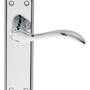 CARLISLE BRASSĀ® Madrid Lever on Latch Backplate - Polished Chrome - 180mm x 45mm