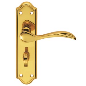 CARLISLE BRASSĀ® Madrid Lever on WC Backplate - Polished Brass - 180mm x 45mm - 57mm c/c