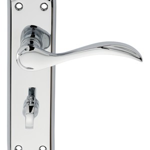 CARLISLE BRASSĀ® Madrid Lever on WC Backplate - Polished Chrome - 180mm x 45mm - 57mm c/c