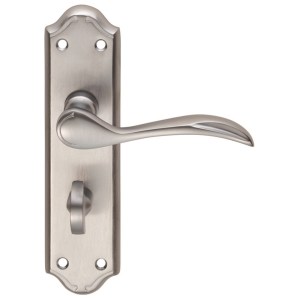 CARLISLE BRASSĀ® Madrid Lever on WC Backplate - Satin Chrome - 180mm x 45mm - 57mm c/c