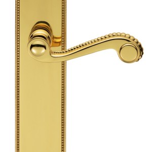 CARLISLE BRASSĀ® Chesham Lever on Long Latch Backplate - Polished Brass - 248mm x 50mm