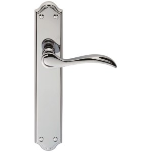 CARLISLE BRASSĀ® Madrid Lever on Long Latch Backplate - Polished Chrome - 242mm x 45mm