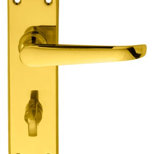 CARLISLE BRASSĀ® Victorian Ascot Lever on WC Backplate - Polished Brass - 150mm x 43mm - 57mm c/c