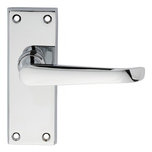 CARLISLE BRASSĀ® Victorian Ascot Lever on Short Latch Backplate - Polished Chrome - 118mm x 43mm