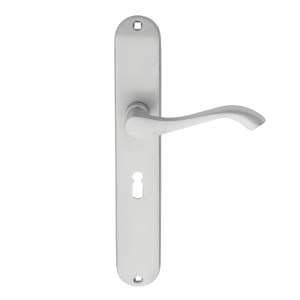 CARLISLE BRASSĀ® Andros Lever on Long Lock Backplate - Satin Chrome - 242mm x 40mm - 57mm c/c