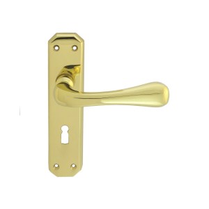 CARLISLE BRASSĀ® Eden Lever on Lock Backplate - Polished Brass - 180mm x 40mm - 57mm c/c