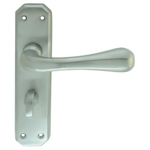 CARLISLE BRASSĀ® Eden Lever on WC Backplate - Satin Chrome - 180mm x 40mm - 57mm c/c