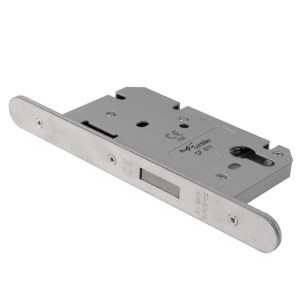 EUROSPECĀ® Easi T Din Euro Profile Deadlock Radius - Satin Stainless Steel - 60mm