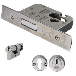 EUROSPEC® Euro Profile BS Cylinder Deadlock 76mm - Satin Stainless Steel