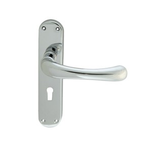 CARLISLE BRASSĀ® Ibra Lever On Backplate Lock 57mm C/C - Polished Chrome