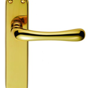 MANITALĀ® Ibra Lever on Latch Backplate - Polished Brass - 185mm x 40mm