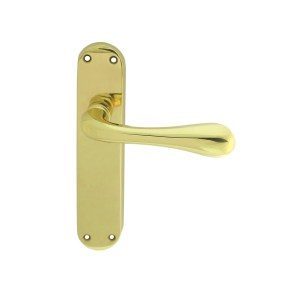MANITALĀ® Astro Lever on Latch Backplate - Polished Brass - 185mm x 40mm