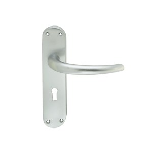 MANITALĀ® Lilla Lever on Lock Backplate - Satin Chrome - 185mm x 40mm - 57mm c/c