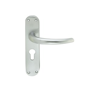 MANITALĀ® Lilla Lever on Euro Lock Backplate - Satin Chrome - 185mm x 40mm - 47.5mm c/c