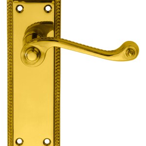 CARLISLE BRASSĀ® Georgian Lever on Sweedor Lock Backplate - Polished Brass - 148mm x 48mm