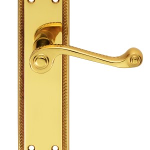 CARLISLE BRASSĀ® Georgian Lever on Shaped Latch Backplate - Polished Brass - 204mm x 48mm