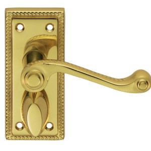 CARLISLE BRASSĀ® Georgian Lever on Privacy Backplate - Polished Brass - 112mm x 48mm