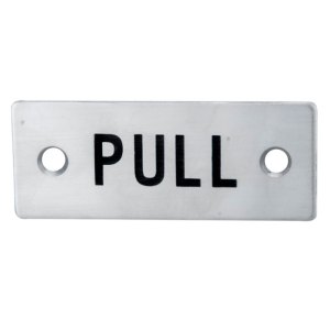 EUROSPEC® Pull Symbol Sign - Satin Stainless Steel - 30 x 75mm